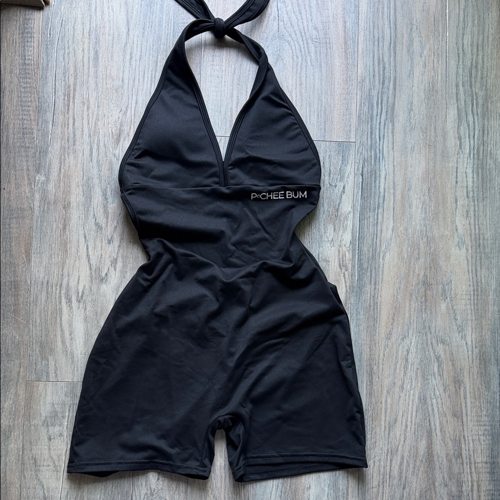 P-Chee Bum Black Halter Romper Jumpsuit